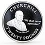 Gibraltar 20 pounds Sir Winston Churchill Portrait silver coin 2013