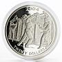 Liberia 20 dollars Athens Olympic Games series Taekwondo proof silver coin 2004