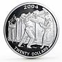 Liberia 20 dollars Athens Olympic Games series Taekwondo proof silver coin 2004