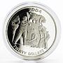 Liberia 20 dollars Athens Olympic Games series Baseball proof silver coin 2004