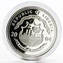 Liberia 20 dollars Athens Olympic Games series Baseball proof silver coin 2004