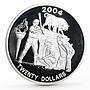 Liberia 20 dollars Athens Olympic Games series Baseball proof silver coin 2004