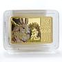 Cook Island 10 $ Lunar Calendar Year of rabbit Colour rectangular gold coin 2011