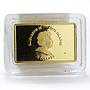 Cook Island 10 $ Lunar Calendar Year of rabbit Colour rectangular gold coin 2011