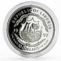 Liberia 10 dollars 50th Anniversary of The Kon Tiki Expedition silver coin 1997