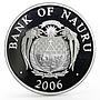 Nauru 10 dollars European Monuments Santiago de Compostela silver coin 2006