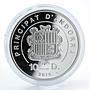 Andorra, 10 dinars, Holy Helpers, St. George, silver proof coin, 2010