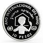 Dominican Republic 10 pesos International Year of the Child silver coin 1982