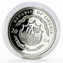 Liberia 20 dollars Athens Olympic Games series Tennis proof silver coin 2004