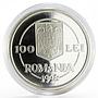 Romania 100 lei The Metropolitan Andrei Saguna and Sibiu Church silver coin 1998