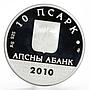 Abkhazia 10 apsars Pitsundsky Cathedral of Saint Andrew proof silver coin 2010