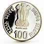 India 100 rupees International Year of the Child proof silver coin 1981