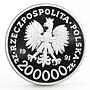 Poland 200000 zlotych Barcelona Olympic Games series Sailboats silver coin 1991