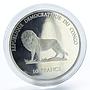 Congo 10 francs Sydney 2000 Pierre De Coubertin silver coin 2000