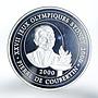 Congo 10 francs Sydney 2000 Pierre De Coubertin silver coin 2000