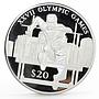 Liberia 20 dollars Sydney Olympic Games series Hurdling proof silver coin 2000