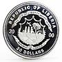 Liberia 20 dollars Sydney Olympic Games series Hurdling proof silver coin 2000