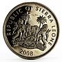 Sierra Leone 10 dollars Nocturnal Animals series Duiker silver coin 2008