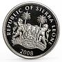 Sierra Leone 10 dollars Nocturnal Animals series Duiker silver coin 2008