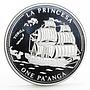 Tonga 1 paanga Sailing Ship La Princesa Princesse Ship proof silver coin 1993