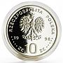Poland 10 zlotych General August Emil Fieldorf Politician proof silver coin 1998