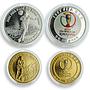 Korea set of 2 coins FIFA World Cup 2002 silver and nickel 2001-2002