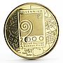 Singapore 1 dollar Celebrating the New Millennium Twirl gilded silver coin 2000