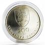 Slovakia 200 korun 150 Years of Slovak Language Politic Writers silver coin 1993