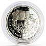 Thailand 50 baht Wildlife Conservation series Rhinoceros silver proof coin 1974