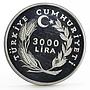 Turkey 3000 lira International Year of the Scout Movement proof silver coin 1982