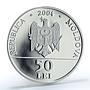 Moldova 50 lei Mitropolitul Dosoftei proof silver coin 2004