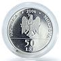Moldova 50 lei Mitropolitul Dosoftei proof silver coin 2004