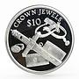 Sierra Leone 10 dollars Crown Jewels series King Sword of State silver coin 2006