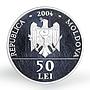 Moldova 50 lei Mitropolitul Dosoftei proof silver coin 2004