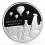 Turkey 20 lira Ankara Parliament Building Air Balloons proof silver coin 2015