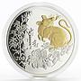 Mongolia 5000 Tugriks Year of the Rat Chinese calendar silver 5 oz coin 2007