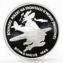Poland 100000 zlotych WWII series Battle of Britain Two Planes silver coin 1991