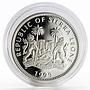 Sierra Leone 10 dollars English Naturalist Charles Darwin proof silver coin 1999