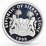 Sierra Leone 10 dollars English Naturalist Charles Darwin proof silver coin 1999