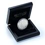 Russia 3 rubles Winter Olympics Sochi - Biathlon silver coin 2014