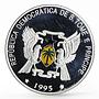 Sao Tome and Principe 1000 dobras Flora and Founa Black Kite silver coin 1995