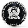 Sao Tome and Principe 2000 dobras Year of the Euro 25 Cents bimetal coin 1999