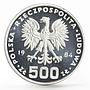 Poland 500 zlotych Endangered Wildlife series Swans proof silver coin 1984
