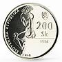 Slovakia 200 korun 100th Anniversary of the Birth of Jan Smrek silver coin 1998