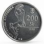 Slovakia 200 korun 100th Anniversary of the Birth of Jan Smrek silver coin 1998