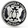 Sao Tome and Principe 250 dobras World Unite The World and Us silver coin 1977