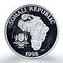 Somalia 10 dollars The African Monkey proof silver coin 1998