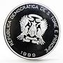 Sao Tome and Principe 2000 dobras Year of the Euro 5 Pence bimetal coin 1999