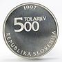 Slovenia 500 tolarjev 250th Anniversary of Sigmund Zois Sience silver coin 1997