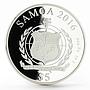 Samoa 5 dollars Gottfried Wilhelm Leibniz German Polymath proof silver coin 2016